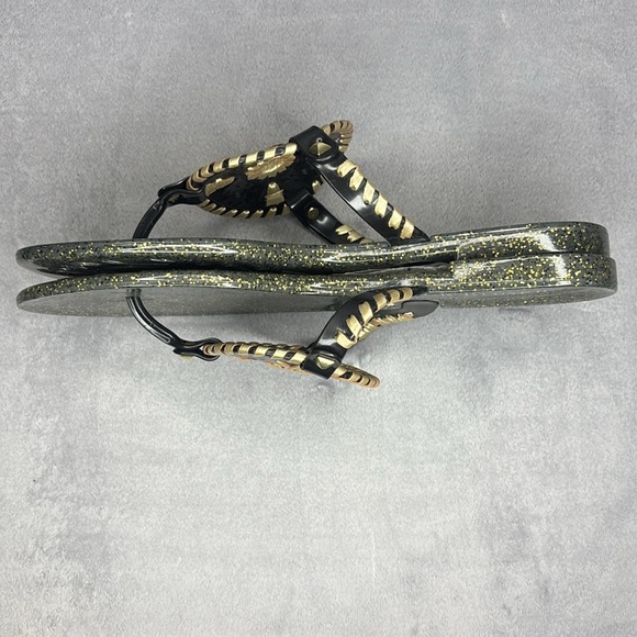 Jack Rogers Black and Gold Sandals with Elegant Design Size: 8 - Picture 5 of 7